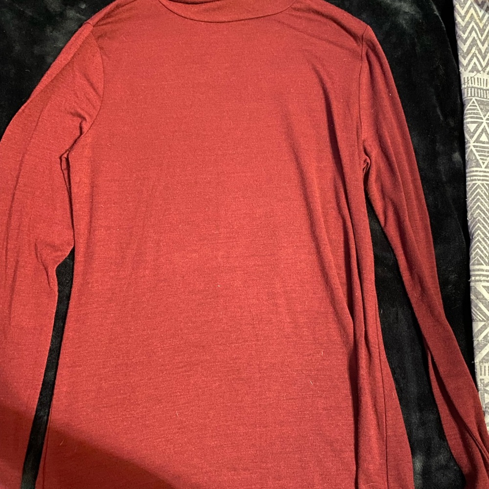 Red , Grey, and Black Long Sleeve Loft Top